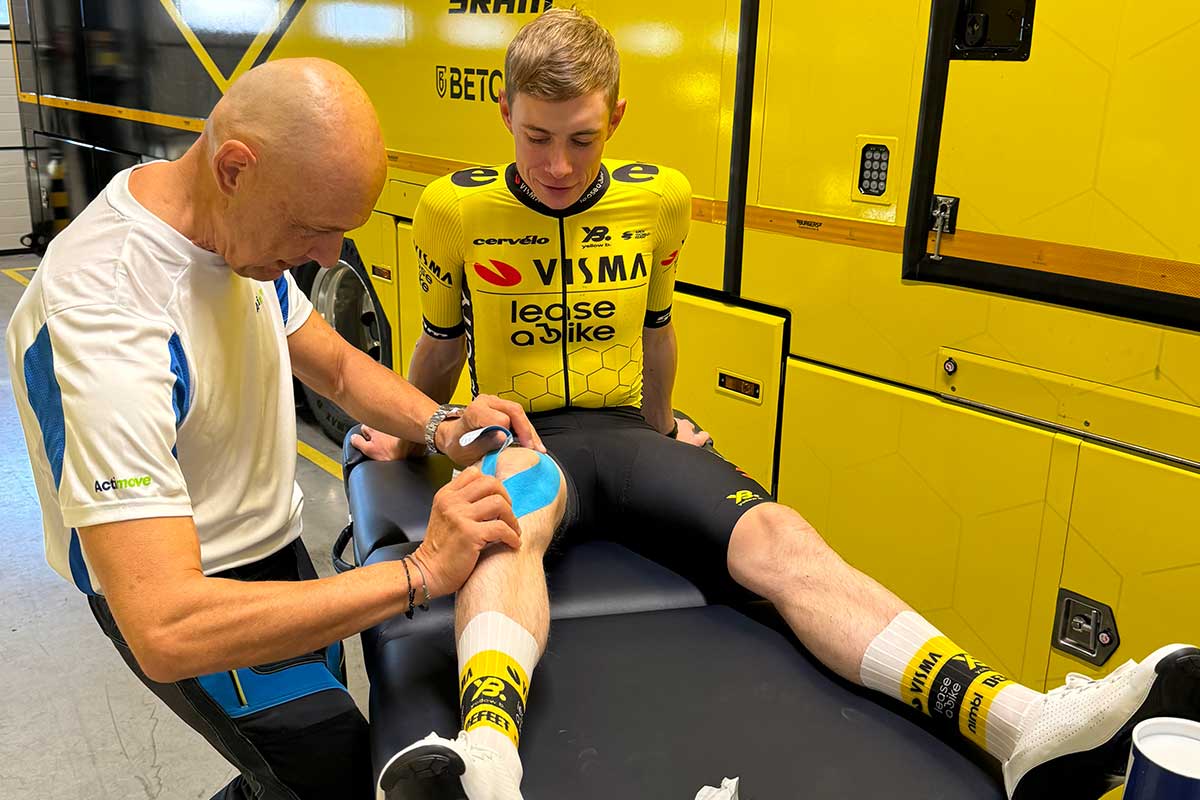 Taping Jonas Vingegaard bei der Tour de France.