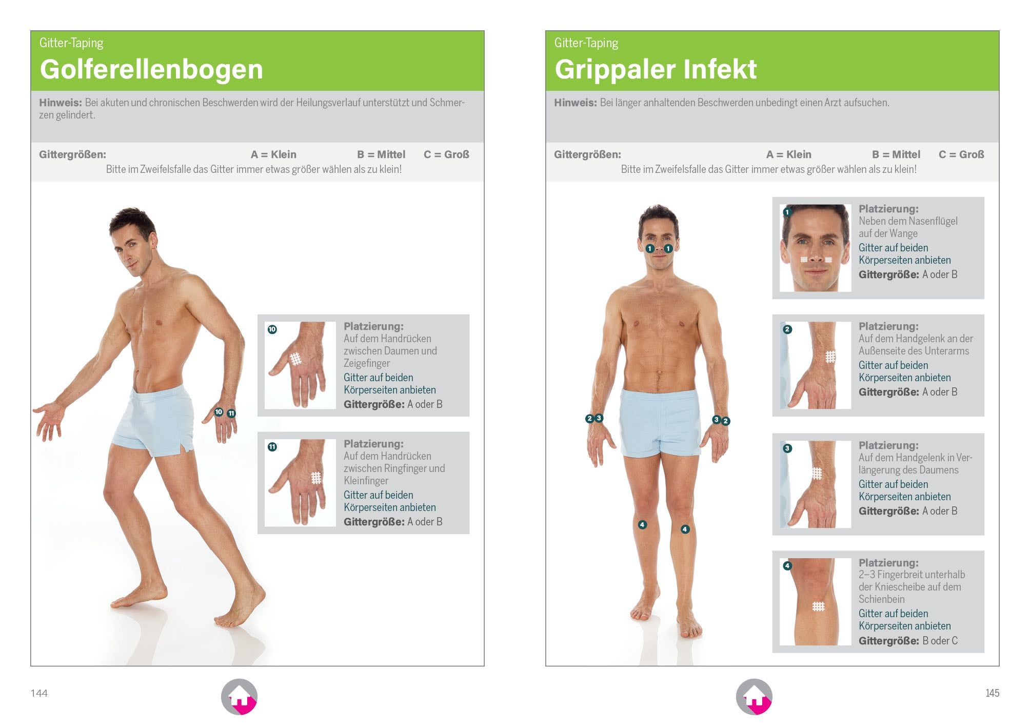 Olaf Kandt´s Buch Die Heilkraft der Gitterpflaster | Anwendungsbeispiel Golferellenbogen und Grippaler Infekt