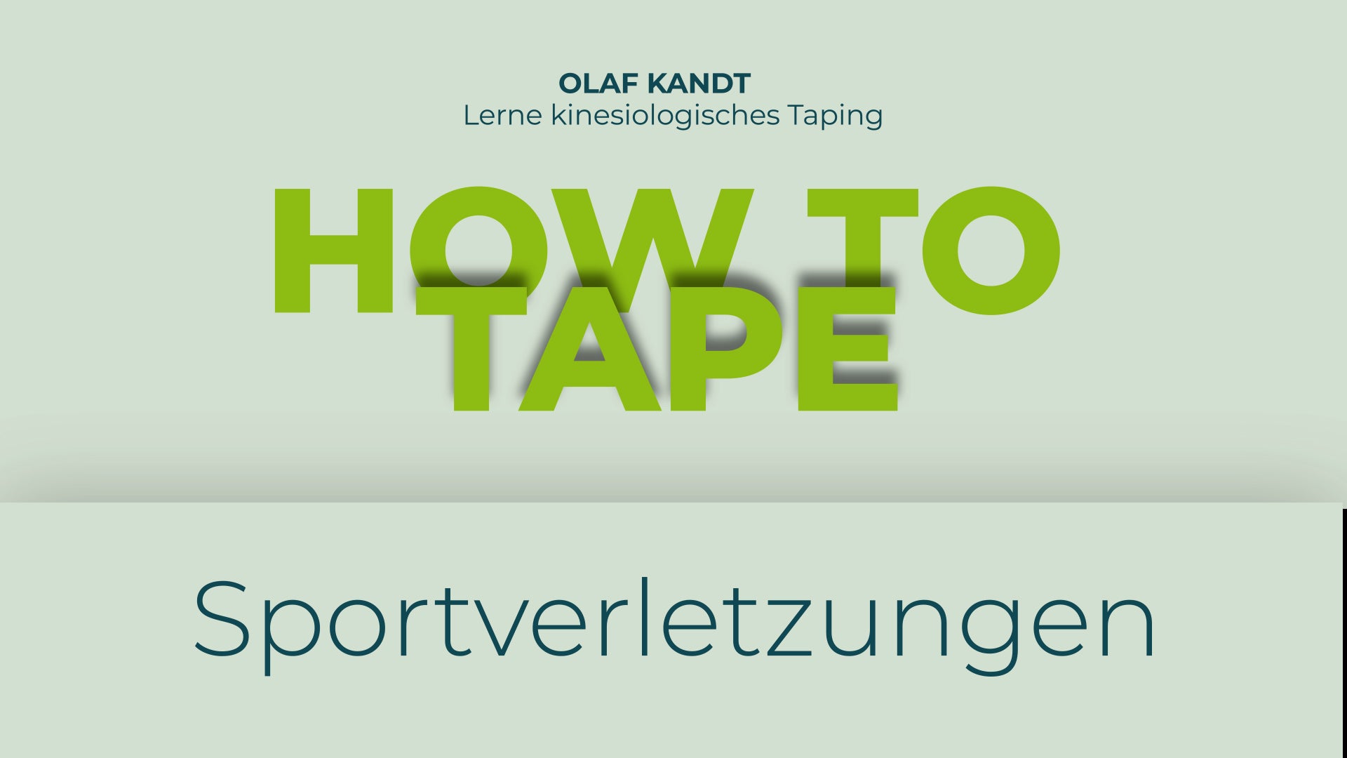 Trailer Onlineseminar "Kinesiologisches Taping bei Sportverletzungen" von Olaf Kandt